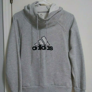 Adidas Ladies Womans Gray Sweater Hoodie Pullover